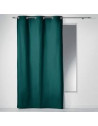 Rideau à oeillets 140 x 240 cm - Coton uni - Panama - Vert