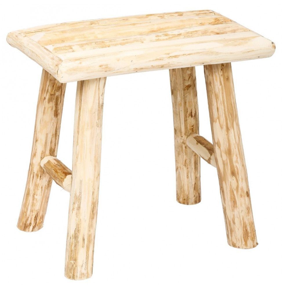 Tabouret Woody - Effet bois brut - H 32 cm