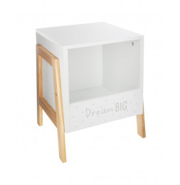 Casier de rangement en bois avec pieds - Blanc