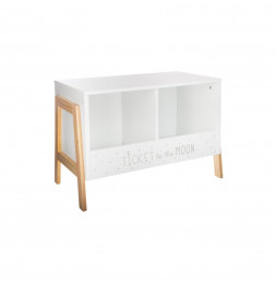 Double casier de rangement en bois avec pieds - Blanc