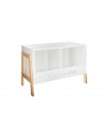 Double casier de rangement en bois avec pieds - Blanc