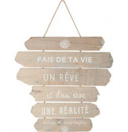 Décoration murale à suspendre 28 x 38 cm - Citation "rêve" de Saint-Exupéry