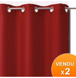 Rideaux occultants - Rouge - Lot de 2 panneaux à oeillets