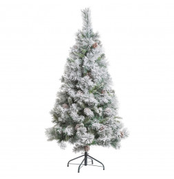 Sapin artificiel floqué blanc - 150 cm - Minnesota