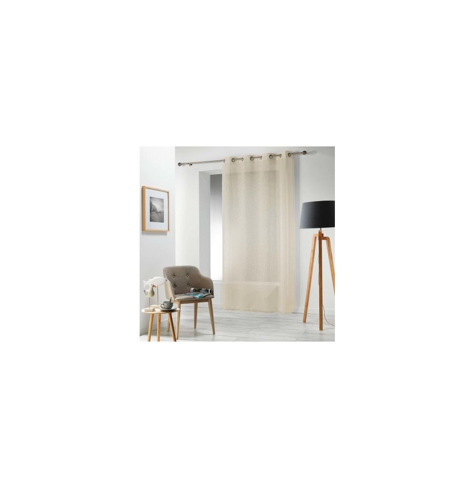 Panneau à oeillets - 140 x 240 cm - Voile Tissé Carlin lin- Blanc