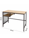 Bureau Style industriel Dock - L 90 cm x P 45 x H 75 cm - Bois et Métal