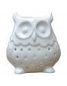 Brûle parfum Hibou - L 10 x l 10 x H 8 cm - Blanc