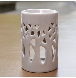 Brûle parfum Forêt - D 7 x H 11 cm - Beige