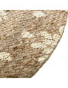 Tapis rond en jute - Beige et doré - D 115 cm