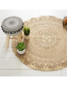 Tapis rond en jute - Beige et doré - D 115 cm