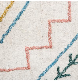 Tapis en coton à franges - Multicolore - 120 x 170 cm