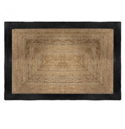 Tapis en jute - Bord noir - 120 x 170 cm