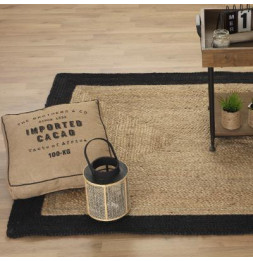 Tapis en jute - Bord noir - 120 x 170 cm