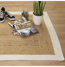 Tapis en jute - Bord blanc - 120 x 170 cm