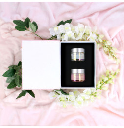 Coffret de 2 bougies parfumées dans des pots de maquillage