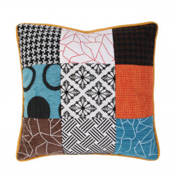 Coussin patchwork déhoussable - 40 x 40 cm