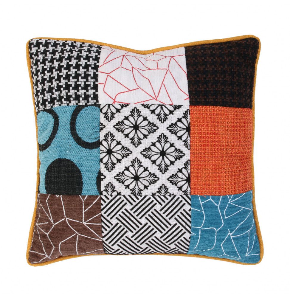 Coussin patchwork déhoussable - 40 x 40 cm