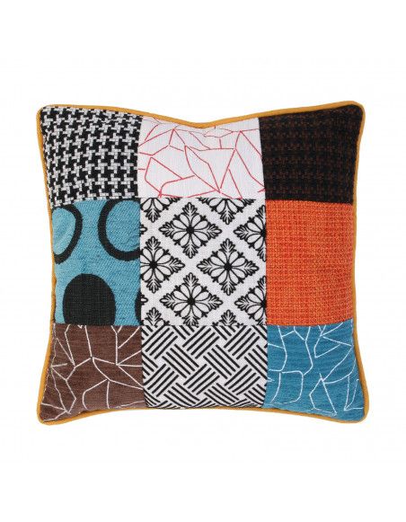 Coussin patchwork déhoussable - 40 x 40 cm