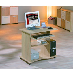 Bureau compact à roulettes - Durini - Desserte informatique en bois