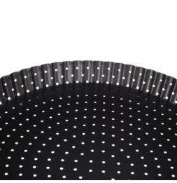 Plat à tarte perforé et fond amovible - D 28 x H 3 cm - Métal