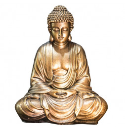 Statuette décorative Bouddha - L 10 x l 10 x H 20 cm - Doré