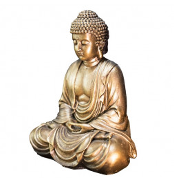 Statuette décorative Bouddha - L 10 x l 10 x H 20 cm - Doré