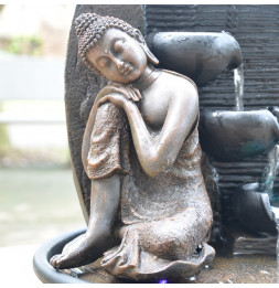 Statuette décorative Bouddha Thaï penseur - L 13 x l 12 x H 18 cm