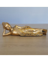 Statuette décorative Bouddha couché - L 20 x l 13 x H 5 cm - Doré