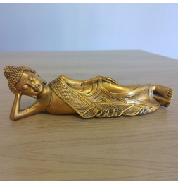 Statuette décorative Bouddha couché - L 20 x l 13 x H 5 cm - Doré