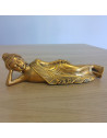 Statuette décorative Bouddha couché - L 20 x l 13 x H 5 cm - Doré