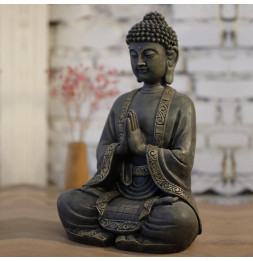 Grande statuette Bouddha méditation - L 25 x l 18 x H 40 cm