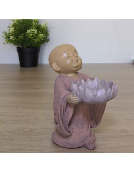 Statuette bougeoir Bouddha 1 - L 11,5 x l 7,5 x H 13 cm