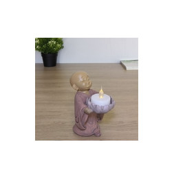 Statuette bougeoir Bouddha 1 - L 11,5 x l 7,5 x H 13 cm