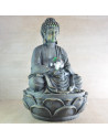 Fontaine Feng Shui Grand Bouddha Méditation - D 21 x H 30 cm - Polyrésine