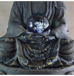 Fontaine Feng Shui Grand Bouddha Méditation - D 21 x H 30 cm - Polyrésine