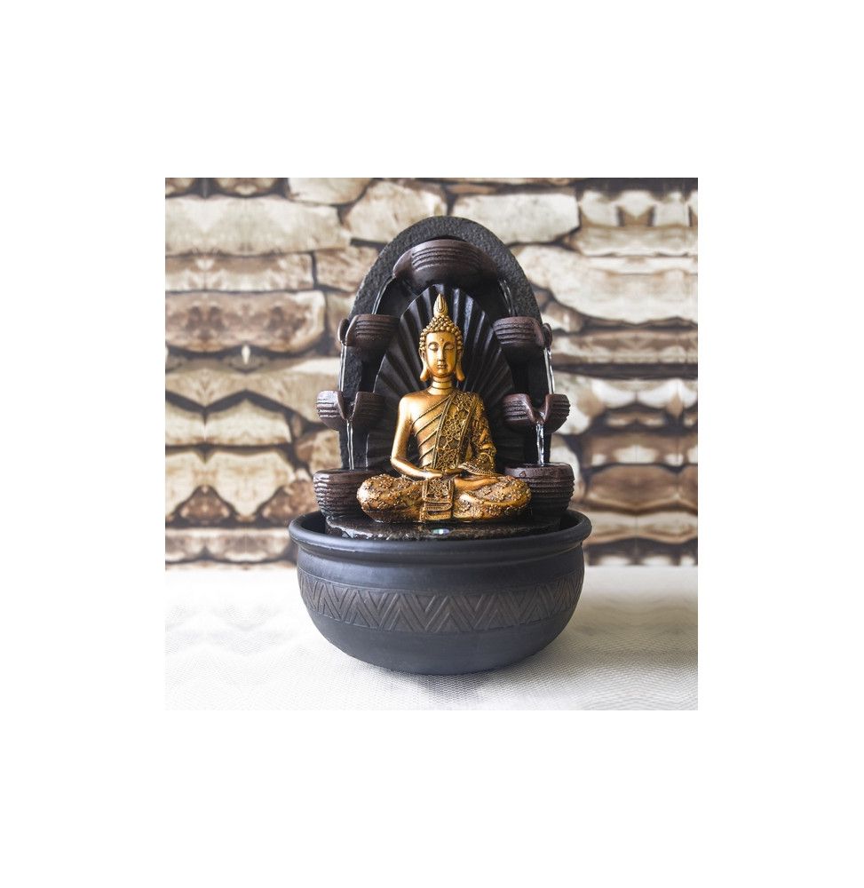 Fontaine Bouddha Chakra - D 26 x H 40 cm - Polyrésine