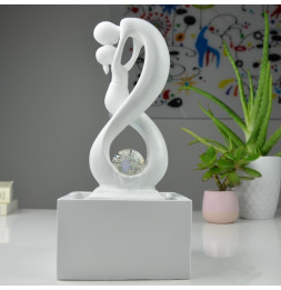 Fontaine Moderne Amor - L 14 x l 14 x H 31 cm - Polyrésine - Blanc