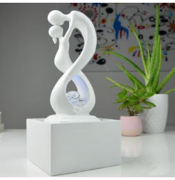 Fontaine Moderne Amor - L 14 x l 14 x H 31 cm - Polyrésine - Blanc