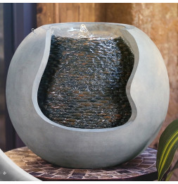 Fontaine moderne Andy ronde - Gris - H 27 x L 36 x l 31 cm