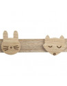 Patère murale animaux - L 55 x l 4,8 x H 8,5 cm - Beige