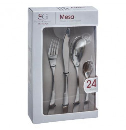 Ménagère 24 pièces Mesa - 16,5 x 6,5 x 27,5 cm - Inox - Gris