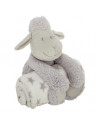 Doudou mouton + plaid - L 75 x l 100 cm - Gris