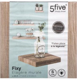 Étagère murale chêne Fixy - L 23,5 x l 23,5 x H 3,8 cm - Beige