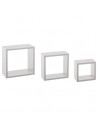 Lot de 3 petites étagères Fixy cube - Tailles différentes - Blanc