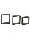 Lot de 3 grandes étagères Fixy cube - Tailles différentes - Noir