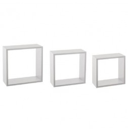 Lot de 3 grandes étagères Fixy cube - Tailles différentes - Blanc