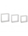 Lot de 3 grandes étagères Fixy cube - Tailles différentes - Blanc