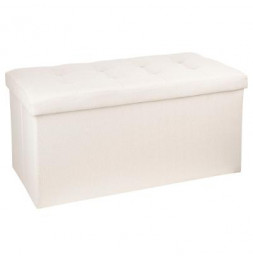 Pouf coffre Lysandre - L 76 x l 38 x H 38 cm - Beige