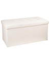 Pouf coffre Lysandre - L 76 x l 38 x H 38 cm - Beige