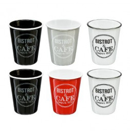 Coffret de 6 tasses Bistrot - 10 cl - Faïence